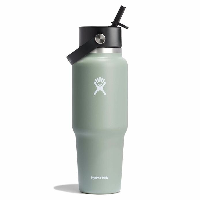 32 oz Wide Mouth Travel Bottle with Flex Straw Cap - Agave S8